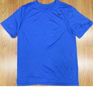 NIKE DRI-FIT POLYESTER T-SHIRT BLUE& BLACK Sz MEDIUM, M